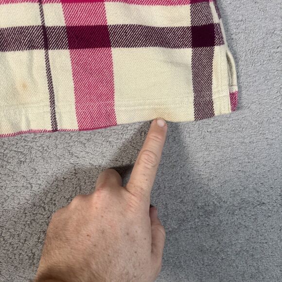 Patagonia Cotton Fjord Flannel Shirt Women’s Size 2 Pink Purple Cream Plaid - Picture 13 of 14